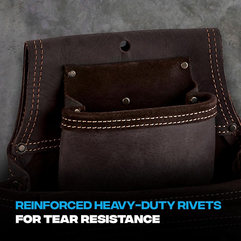 Ox Pro Full Grain Leather Tool Pouches - Made with Double Stitching and Rivet Reinforced Pockets - Image 5